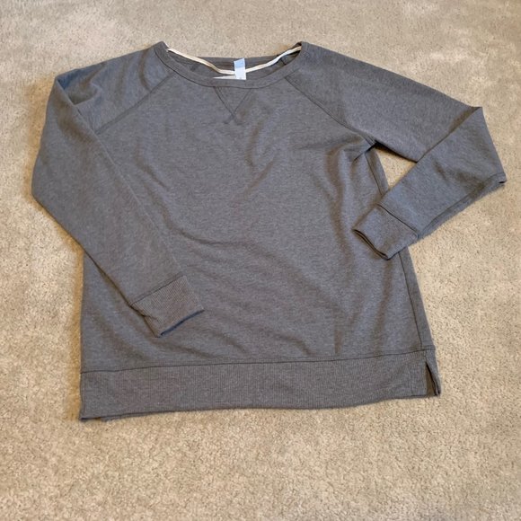 NWT Alternative Vintage Sport French Terry B-Side Reversible Sweatshirt Gray - M - Picture 1 of 16